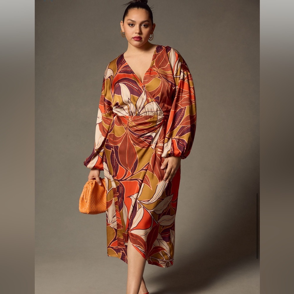 Anthropologie Floral Printed Midi Dress